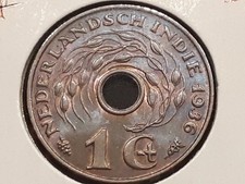 1936 Netherlands East Indies Cent Colorful Choice Unc+ KM#317 #1