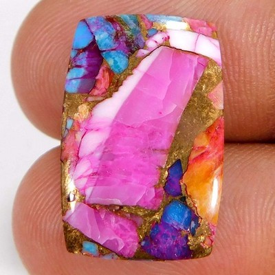 Natural Marvellous Top Spiny Oyster Turquoise 07.70Cts. Square Cabochon Gemstone