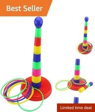 Portable 18" Kids Ring Toss Game Set - Enhances Coordination Social Skills
