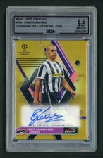 2023 FABIO CANNAVARO 19/50 AUTO TOPPS FINEST UEFA CHAMPIONS LEAGUE BGN 8.5