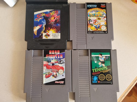NES Game Bundle 4X PAL Tested Road Fighter, Tennis, Rainbow Island, Sidewinder