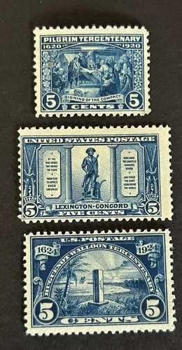 Mint Vintage US Stamps, #550, 616, 619 … M/OG/NH-H