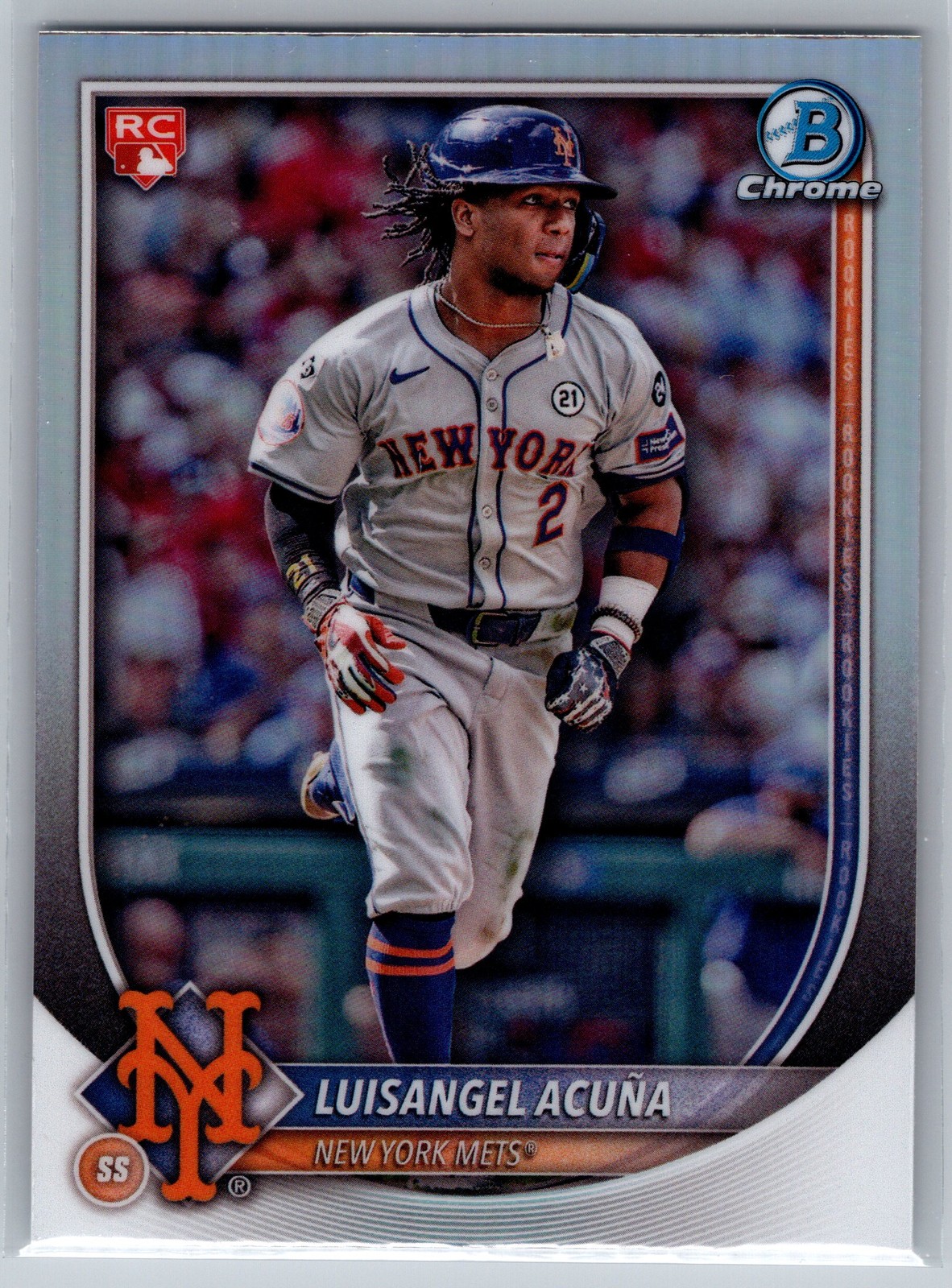 2025 Bowman Luisangel Acuna Chrome Red Rookie Logo #83 New York Mets