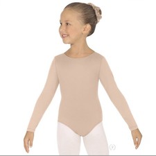 Girls Long Sleeve Leotard 44265c Eurotard Dancewear Int Beige nude Ballet