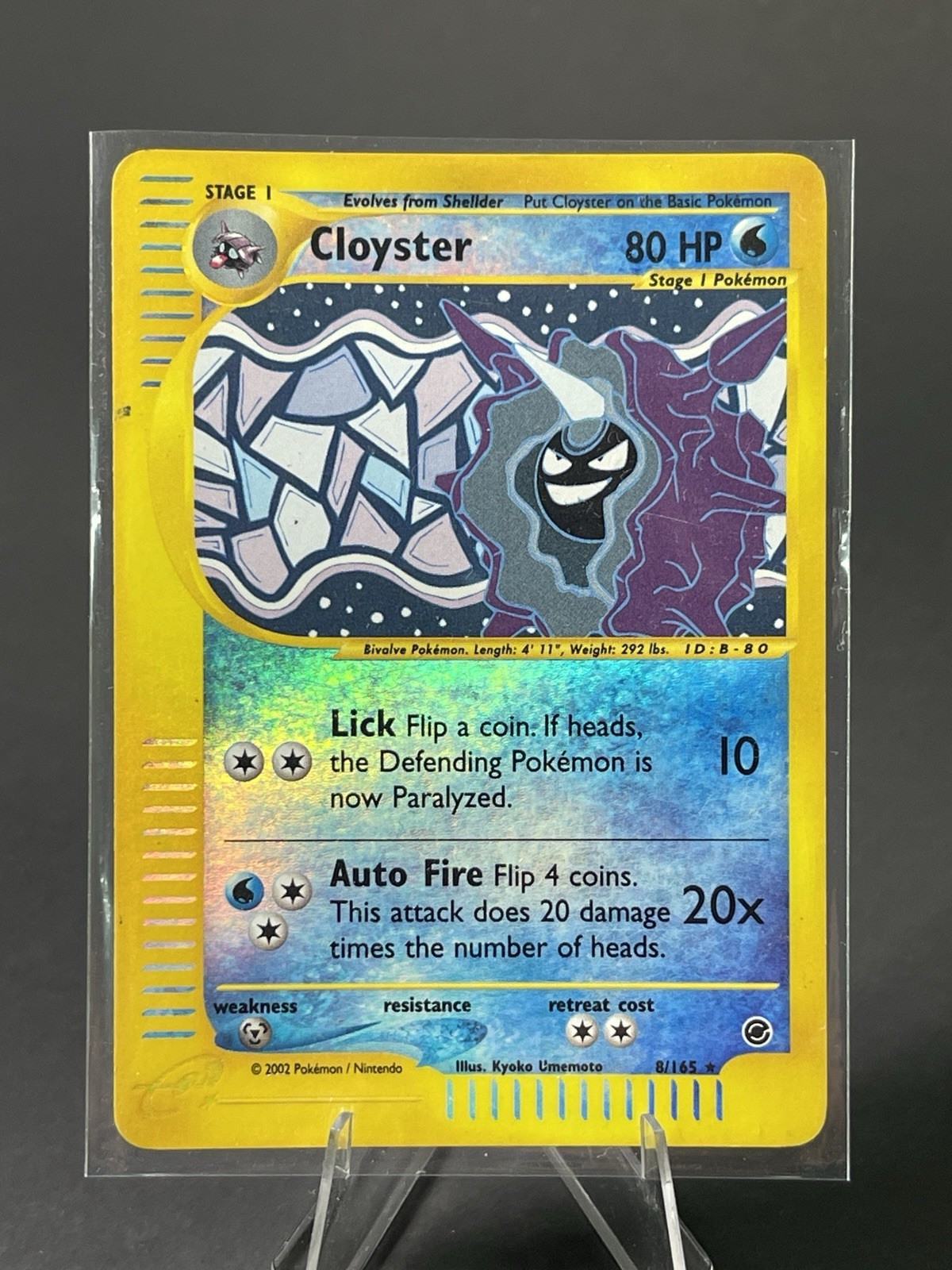 Cloyster 42/165 Expedition Rare Reverse Holo E Card Vintage Pokemon Card