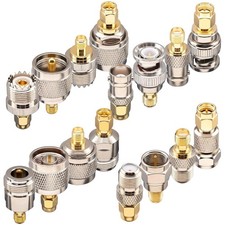 16 Piece SMA to BNC N F UHF Coaxial Adapter Kit Set Piece SMA Adapter Kit