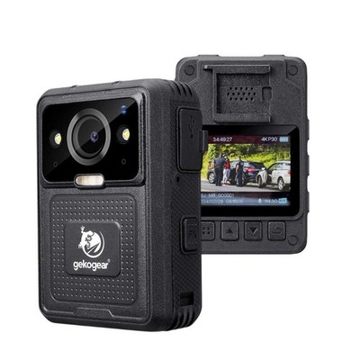 GekoGear Aegis 400 4K UHD Body Camera 128GB GPS WiFi Night Vision IP67