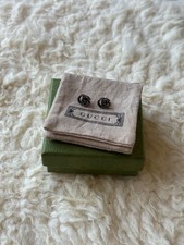 Authentic Gucci Sterling Silver 925 Marmont Double G Stud Earrings