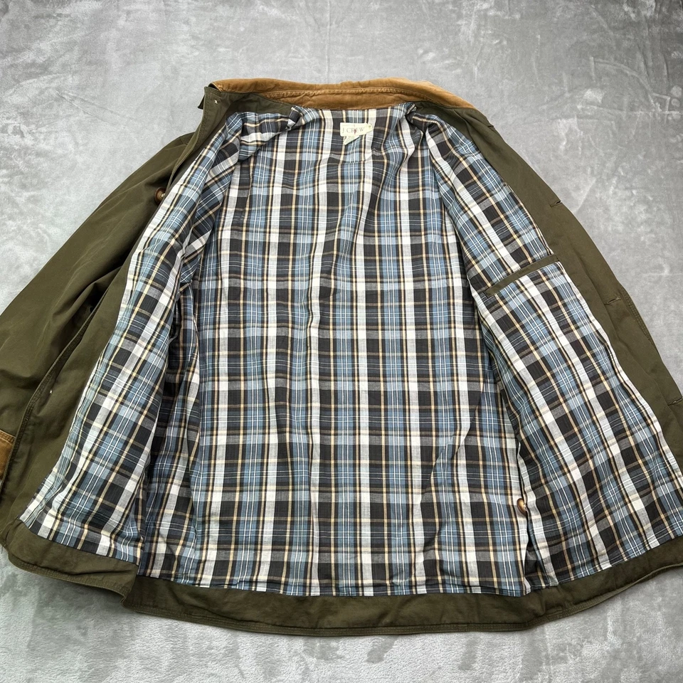 Chaqueta de Colección J Crew Para Hombre Mediana Remero Tareas Granero Abrigo Pana Franela Forrado Foto 2 de 4