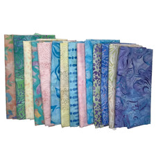 POUND PACK PLUS 628 100 Cotton Batiks Handpaint Fabric Scrap Blue Pink Gold