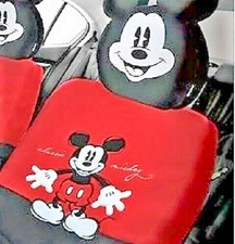 Disney Mickey Mouse Car Seat Cover And Head Rest Cover For One Front Car Seat