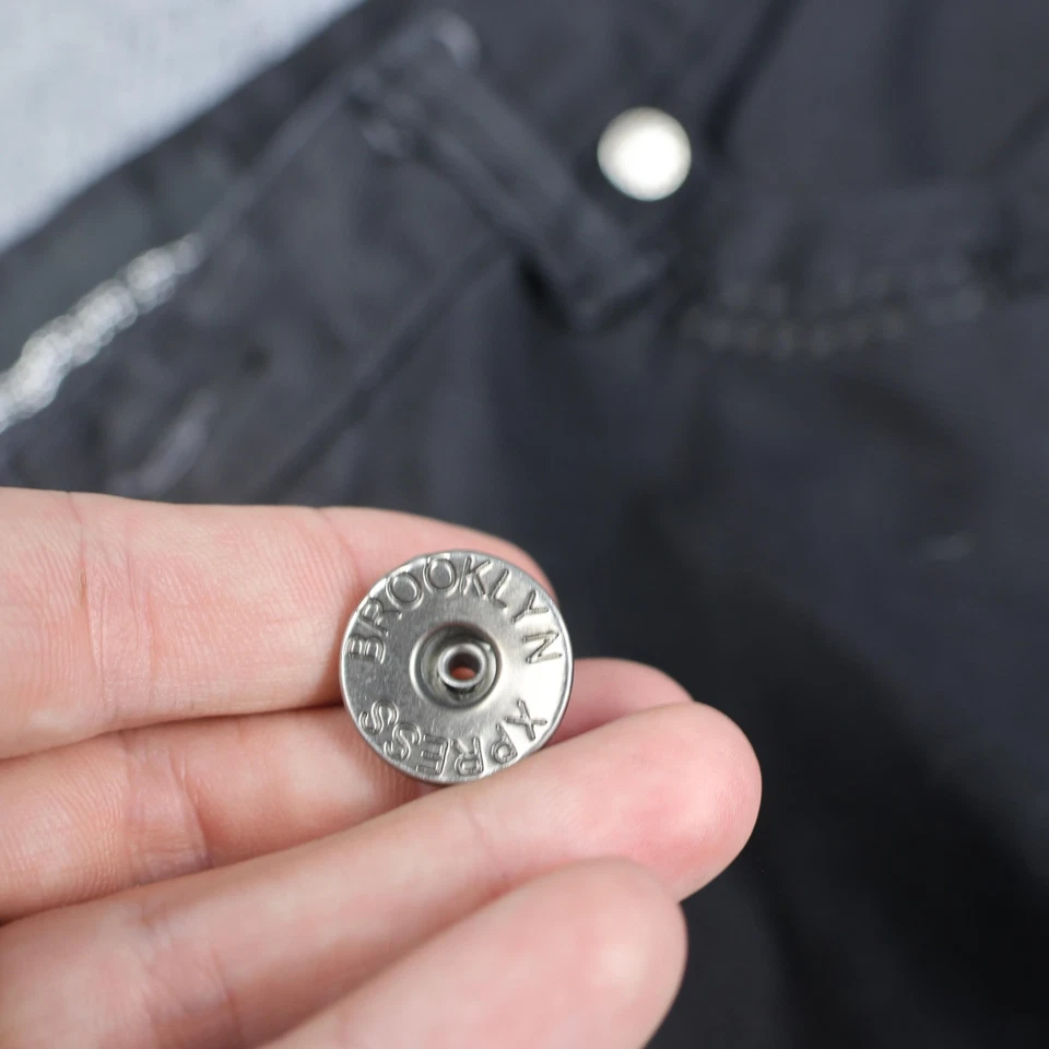 Pantalones de mezclilla Brooklyn Xpress para hombre 38x32 negros rectos bolsillos bordados Foto 2 de 4