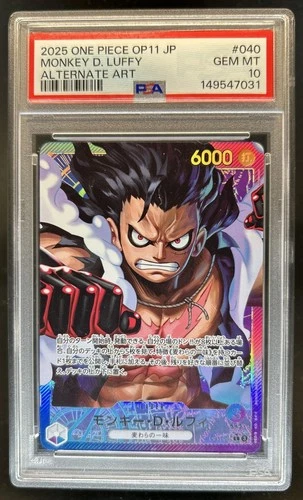 2025 One Piece Japanese Fist Divine Speed Monkey D Luffy Alt Art OP11-040 PSA 10