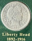 1914 Barber Dime , 1944 Winged Head, 1964 Roosevelt, & 1979 Roosevelt Dimes