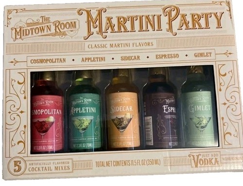 The Midtown Room Martini Party Holiday Classic Cocktail Mixes Gift Set of 5 - Picture 3 of 3