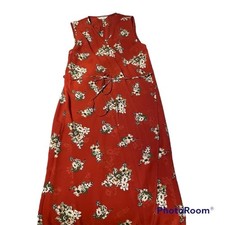 MOUSSY Red Floral Wrap Dress Sleeveless Maxi Midi OSFM One Size