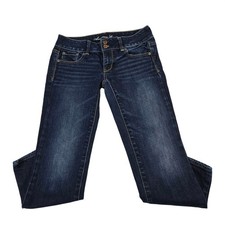 American Eagle Artist Flare Jean Dark Wash Low Rise Stretch Denim Size 2 Regular