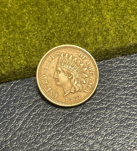 (#102314) Indian Head Cent:  1862  XF   Diamonds  (see video!)