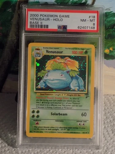 VENUSAUR HOLOFOIL #18 PSA 8 NM/MT 2000 POKEMON CAME BASE ll