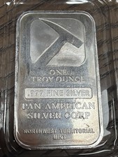Sealed Pan American Northwest Territorial Mint 1oz .999 Vintage Silver Bar!! 90.00 per troy oz