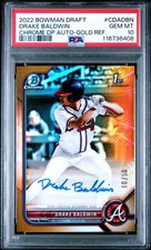 2022 Bowman Draft Chrome DP Autographs Drake Baldwin #CDA-DBN Gold PSA 10
