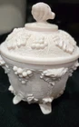 Vintage Westmoreland Pink Milk Glass Candy Dish- Paneled Grape Pattern