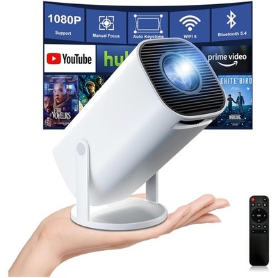 Mini Beamer 4K Full HD WiFi 6 Bluetooth 5.4 Tragbar für Heimkino Projektor