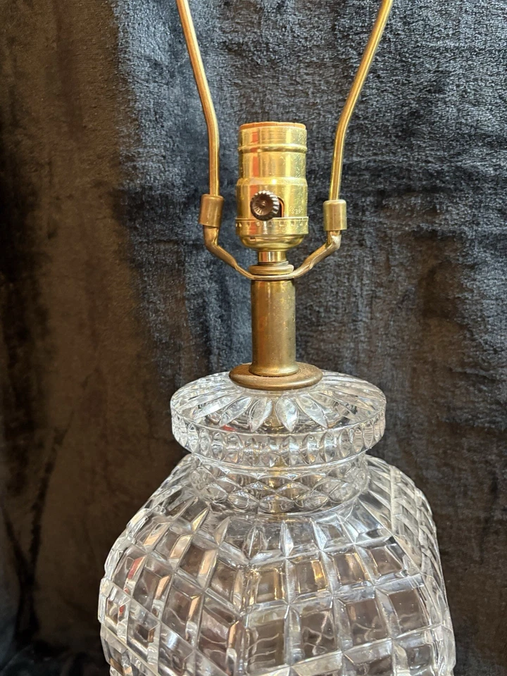 Abajur de mesa grande corte pesado cristal cubo de gelo facetas bronze cor base 26" de altura - Imagem 3 de 4