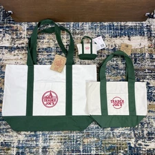 Trader Joe’s Mini Micro & Standard Reusable Tote w/Grocery Bag- Set of 3, Green