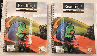 BJU Press Reading 1 Teacher's Edition Part 1 & 2 Set 3rd Edition Spiralbound