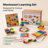 Montessori Inspired Wooden Toy Set for Toddlers 8 in 1 Educational Preschool