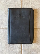 LEEDS Black Pad Folio Notepad Business Portfolio Organizer Pockets 10” x 13 NWOT