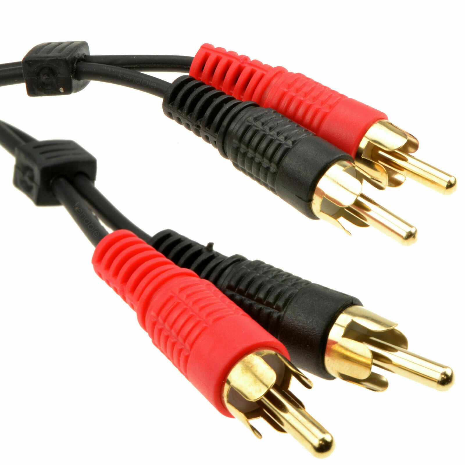 20m RCA Phono Twin Plugs to Plugs Stereo Audio Cable Lead GOLD [004746]