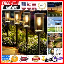 8 Pack Solar Pathway Lights: Waterproof Outdoor Garden Lighting with 3000K Wa...
