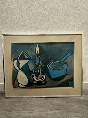 Pablo Picasso's ''La Casserole Emaillee'' Embellished Print Vintage Rare