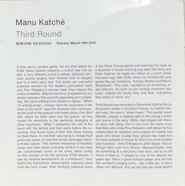 Manu Katché Third Round CD Album Enh Promo 79096 - Bild 2 von 4