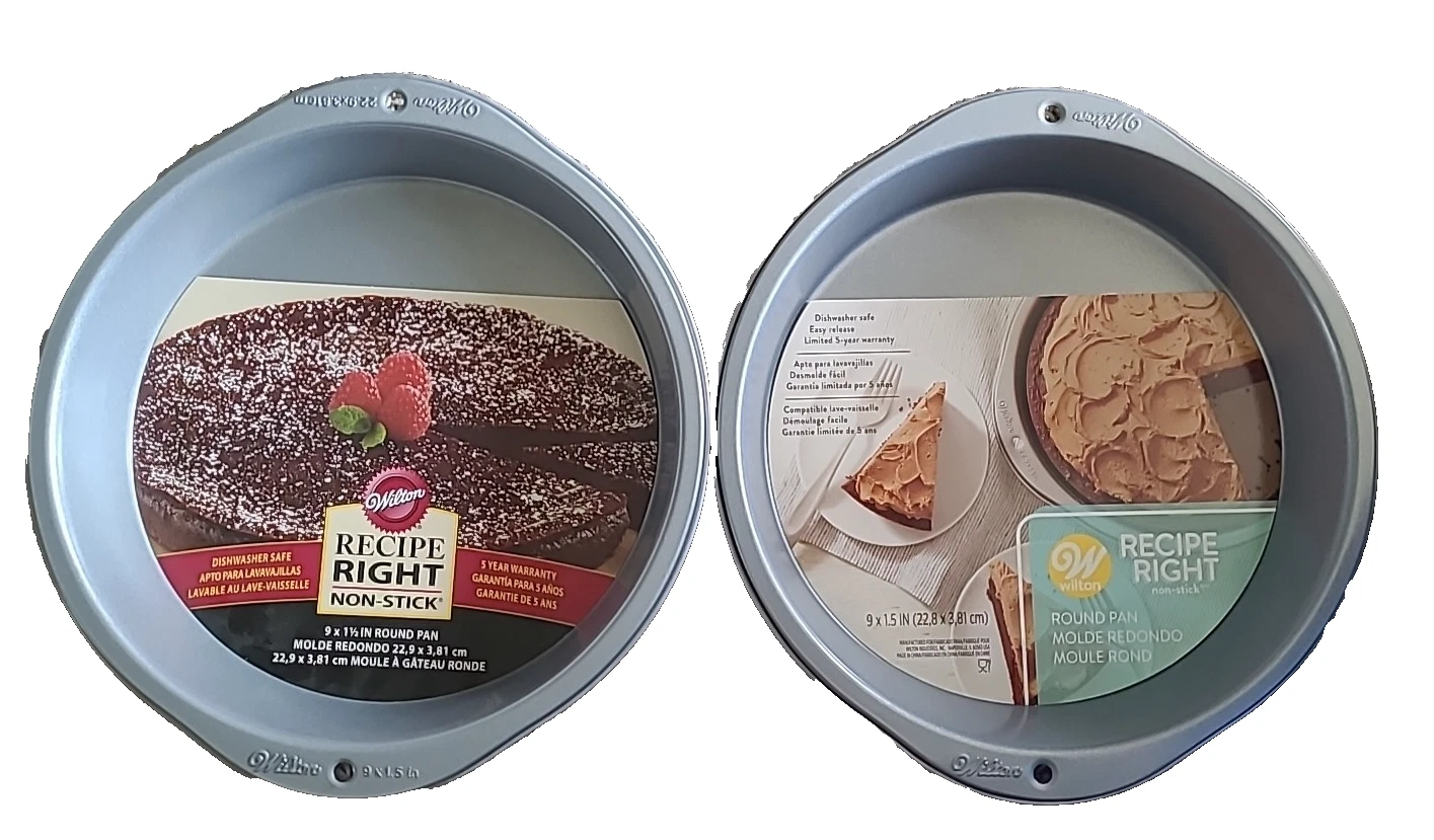 Lot 2 Wilton Recipe Right Non-Stick 9-Inch Round Cake Pan Set NEW Baker