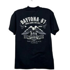 Vtg 1987 Single Stitch Daytona Bike Week Harley Davidson Flathead Motor T-Shirt