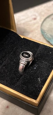 James Avery Sterling Silver Black Onyx Beaded Ring Size 5