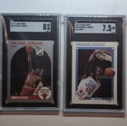 NBA Hoops Michael Jordan Chicago Bulls NBA 2 Card Lot SGC 8 & SGC 7.5 - 1991-92