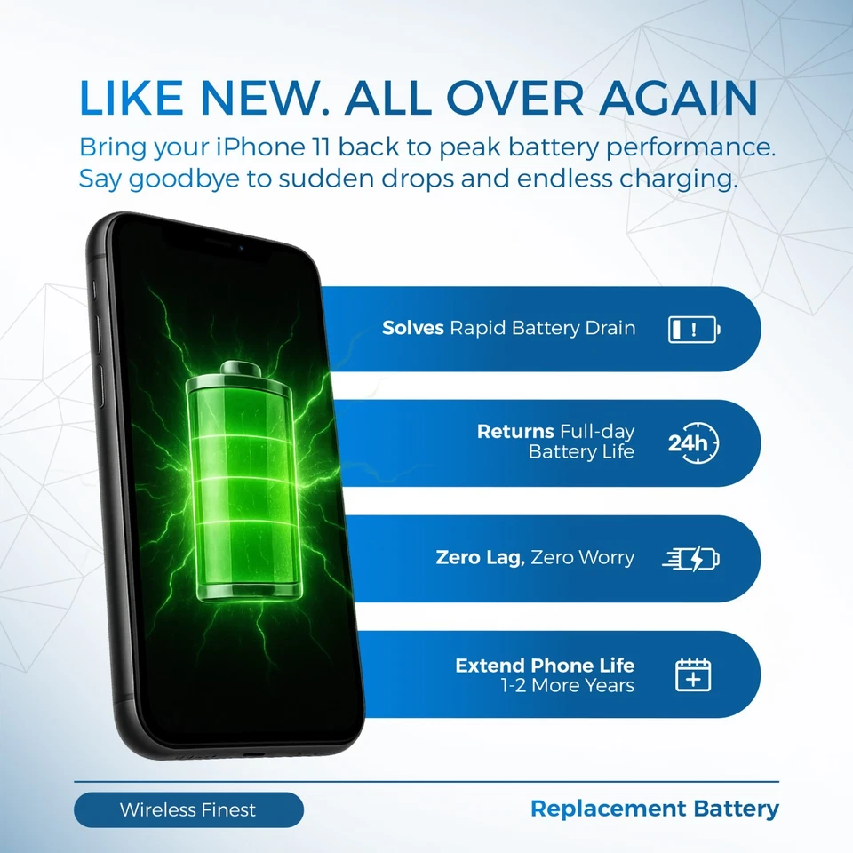 Repuesto Batería para iPhone 11 A2111 A2223 A221 Reparación Pieza Corrección Potencia Muerta Foto 4 de 4