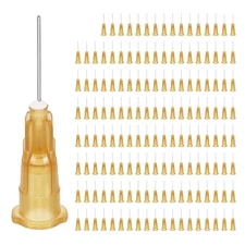 200 Pcs 0.5" 26G Blunt Tip Dispensing Needles Liquid Dispenser for Glue, Brown