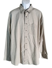 VAN HEUSEN Men's Long Sleeve Button Down Wrinkle Free Shirt Green White XXL