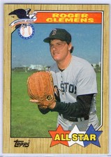 1986 Topps Roger Clemens 2-Card Lot - Base #340 & All-Star #614 - Red Sox