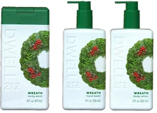 DWELL212 Slatkin + Co. 3pc Personal Care Holiday Gift Set "WREATH" NEW SEALED