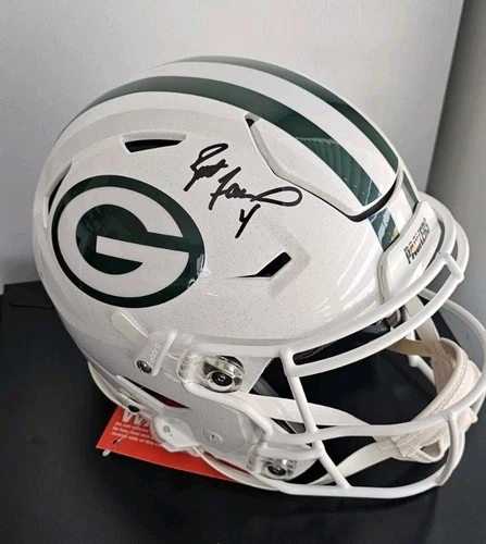 Brett Favre Signed Green Bay Packers Speed Flex Authentic Alt 24 White Helmet