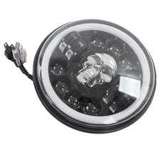 Motorcycle Headlight, Skull Head Pattern Dustproof Waterproof Motorcycle Roun...