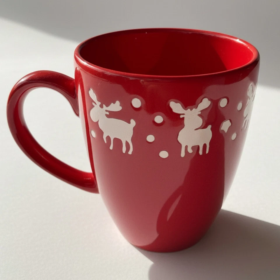 Wächtersbach Fun Factory Tasse Rot Weihnachten Elch Stern Keramik 0,2 l B-Ware - Bild 4 von 4