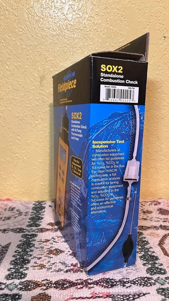 Comprobación de combustión Fieldpiece SOX2 - Analizador de gas portátil - Nuevo / sin usar Foto 2 de 4