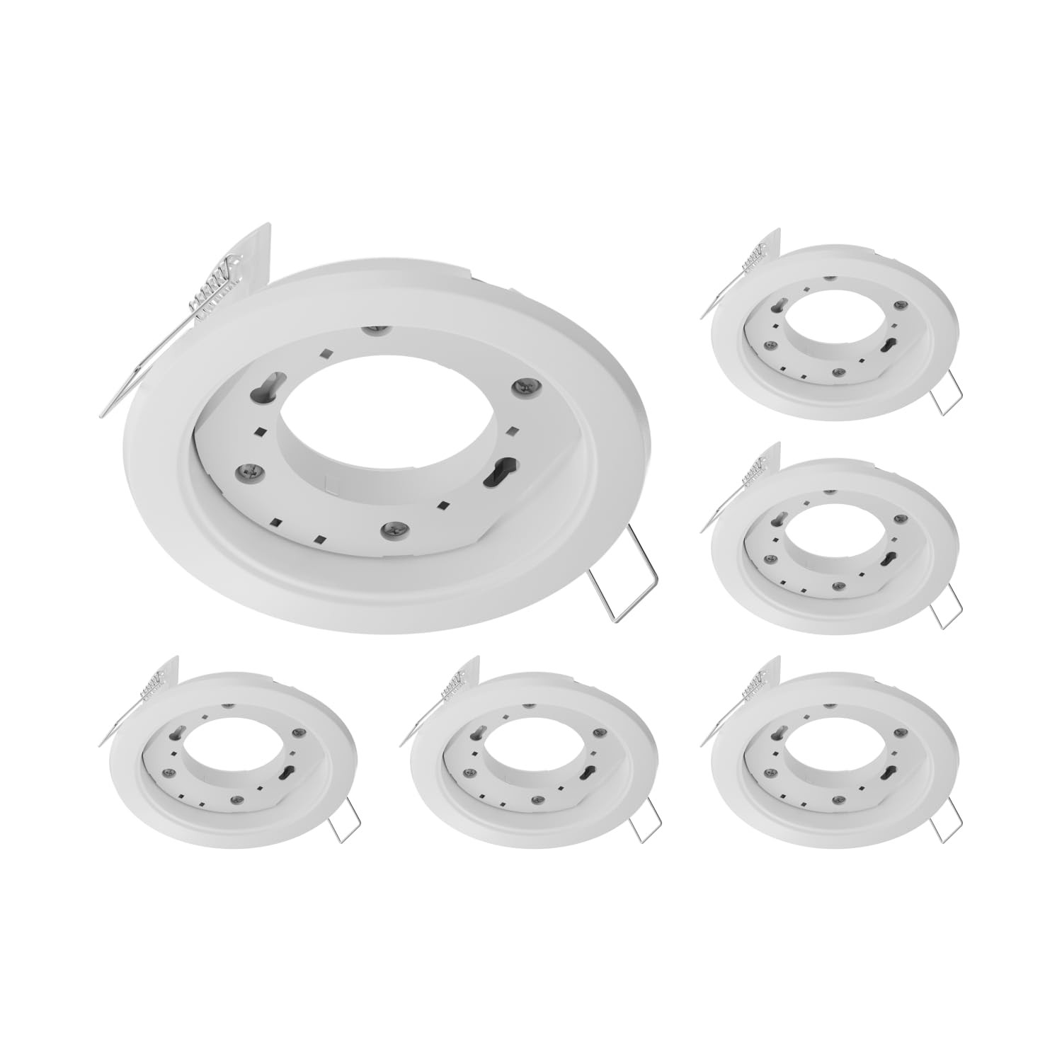 Plafonnier encastré rond ZOBE blanc mat anti éblouissement GX53 lot de 6